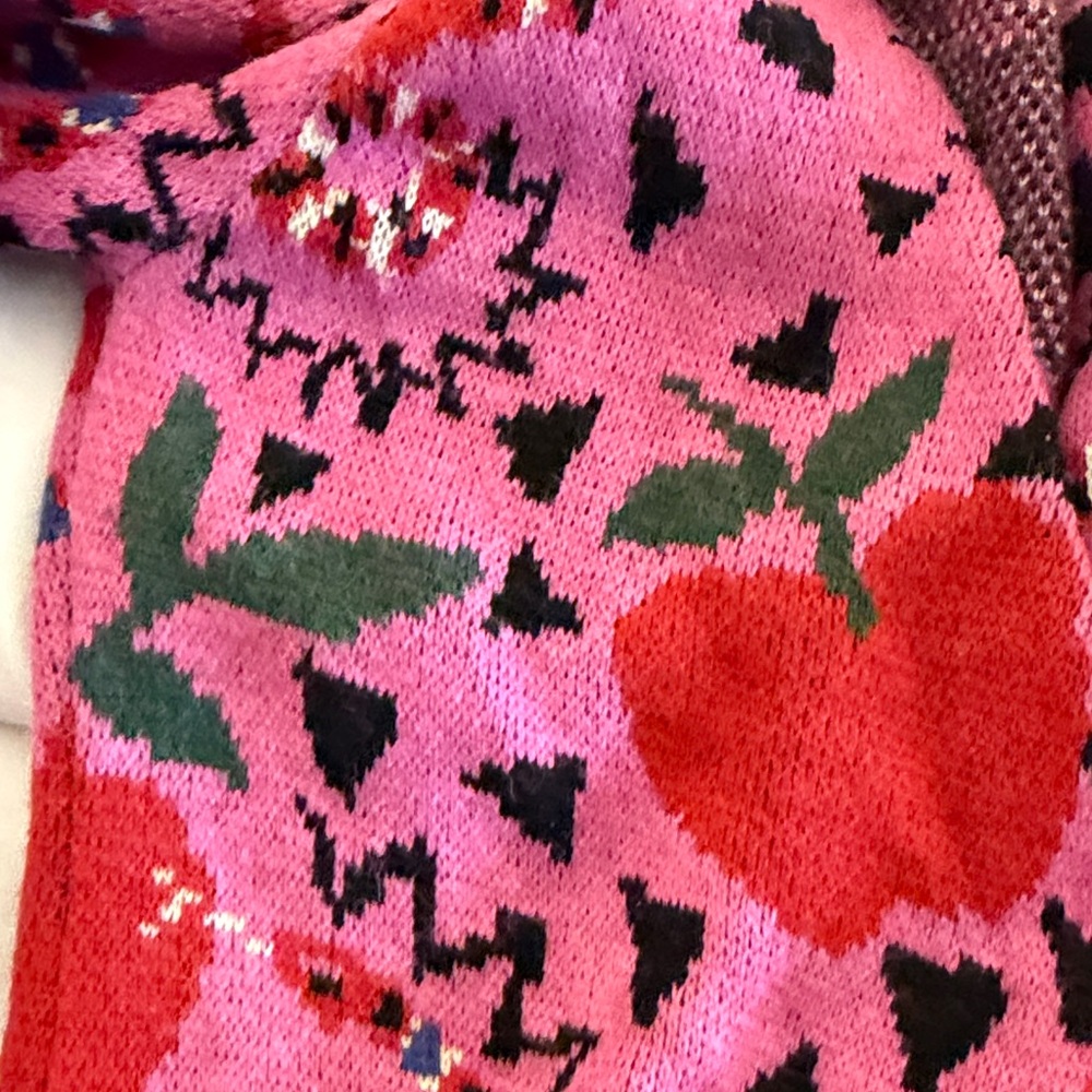 Farm Rio Pink and Red Patterned Knit Dress - Picture 3 of 4